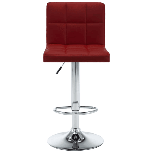 vidaXL Bancos de bar 2 pcs couro artificial vermelho tinto