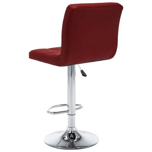 vidaXL Bancos de bar 2 pcs couro artificial vermelho tinto