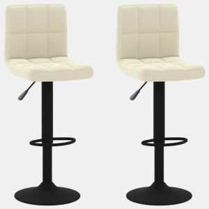 vidaXL Bancos de bar 2 pcs veludo creme