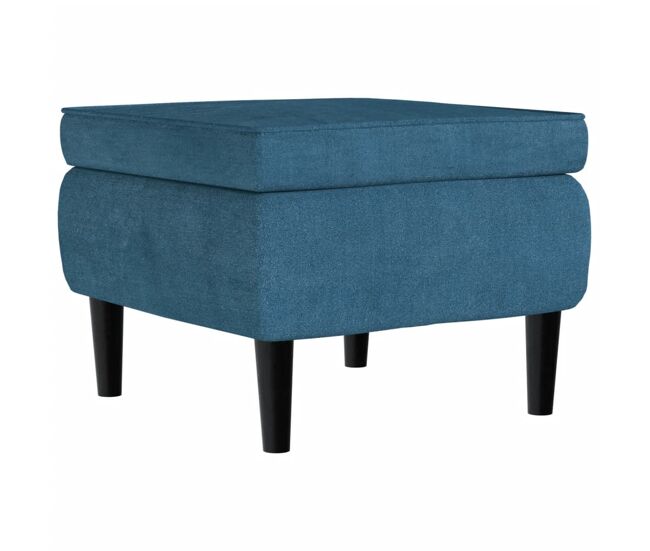 Vidaxl taburete con patas de madera terciopelo azul