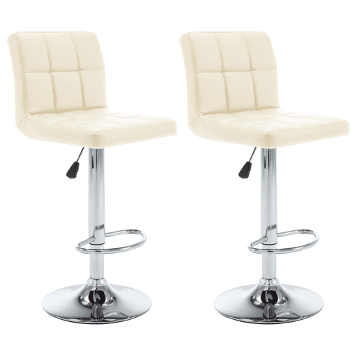 vidaXL Bancos de bar 2 pcs couro artificial cor creme vidaXL Bancos de bar 2 pcs couro artificial cor creme