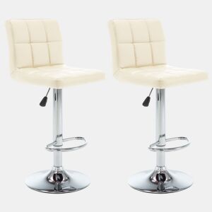 vidaXL Bancos de bar 2 pcs couro artificial cor creme