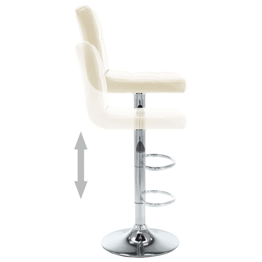 vidaXL Bancos de bar 2 pcs couro artificial cor creme vidaXL Bancos de bar 2 pcs couro artificial cor creme