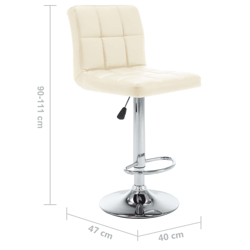 vidaXL Bancos de bar 2 pcs couro artificial cor creme vidaXL Bancos de bar 2 pcs couro artificial cor creme