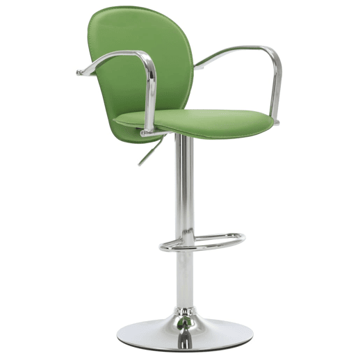 vidaXL Bancos de bar com apoios de braços 2 pcs couro artificial verde