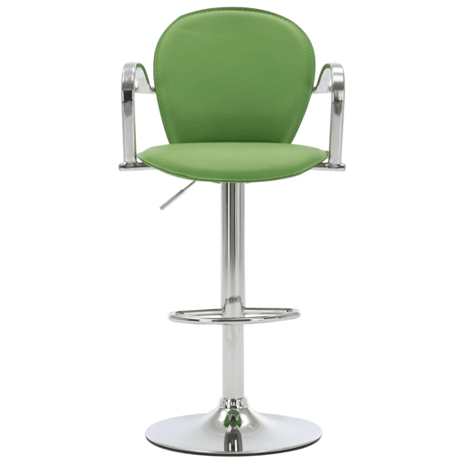 vidaXL Bancos de bar com apoios de braços 2 pcs couro artificial verde