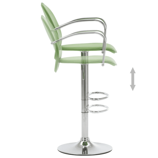 vidaXL Bancos de bar com apoios de braços 2 pcs couro artificial verde