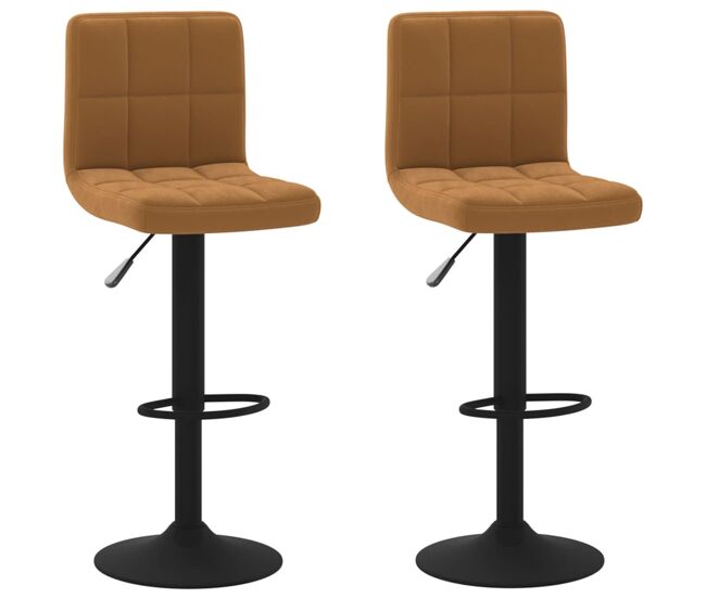Vidaxl taburetes de cocina 2 unidades terciopelo marrón