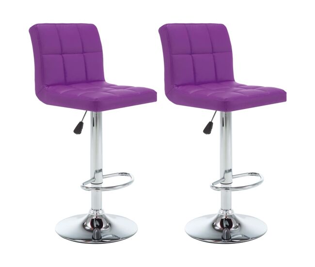 Vidaxl taburetes de cocina 2 unidades cuero sintético morado