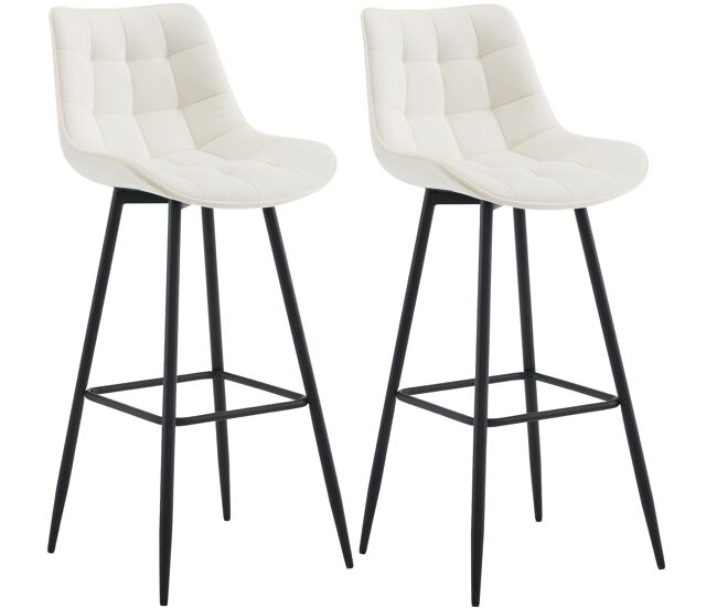 Set de 2 taburetes de bar dartford terciopelo crema 52x47x106 cm