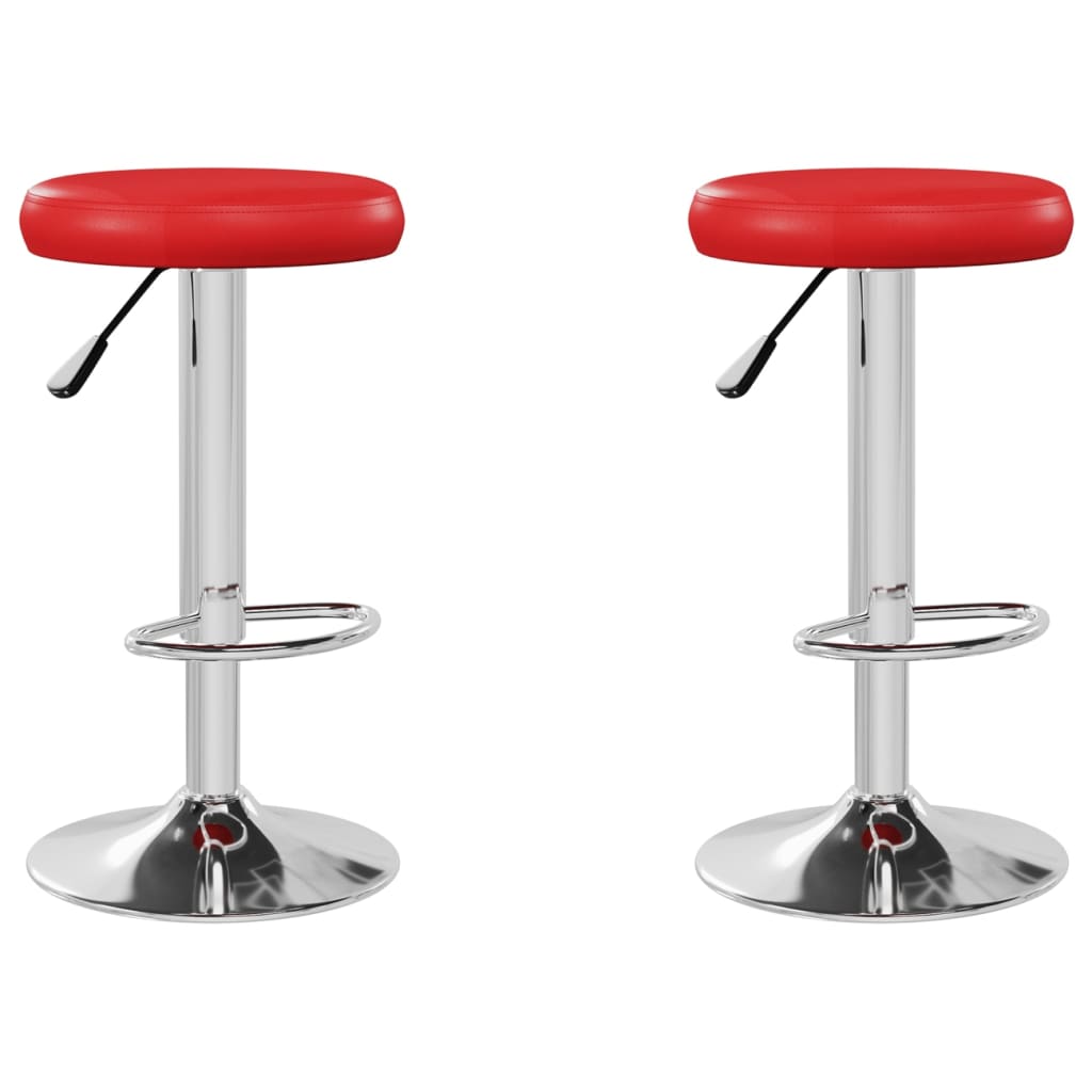 Vidaxl taburetes de cocina 2 unidades cuero sintético rojo