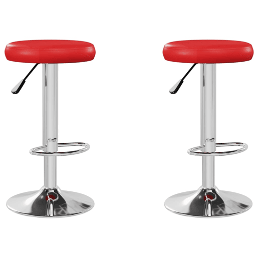 vidaXL Bancos de bar 2 pcs couro artificial vermelho