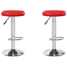 vidaXL Bancos de bar 2 pcs couro artificial vermelho