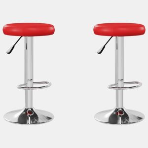 vidaXL Bancos de bar 2 pcs couro artificial vermelho