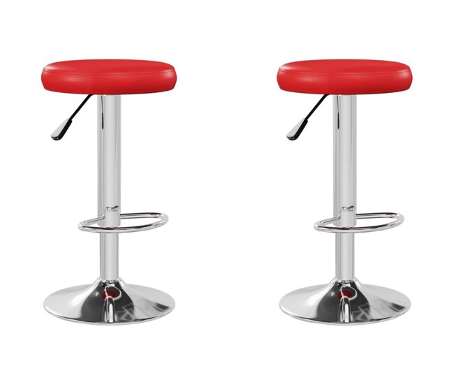 Vidaxl taburetes de cocina 2 unidades cuero sintético rojo