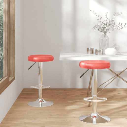 vidaXL Bancos de bar 2 pcs couro artificial vermelho