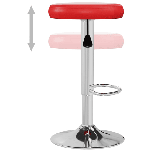 vidaXL Bancos de bar 2 pcs couro artificial vermelho