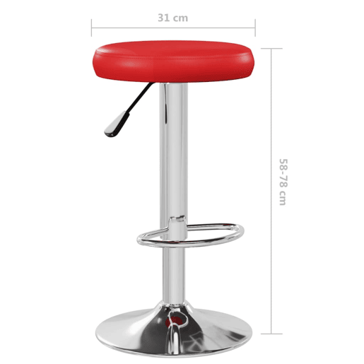 vidaXL Bancos de bar 2 pcs couro artificial vermelho