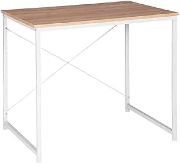 Escritorio de ordenador plegable, modelo practic de 100 x 50 cm mesa escritorio moderno con estructura metálica(taupe)