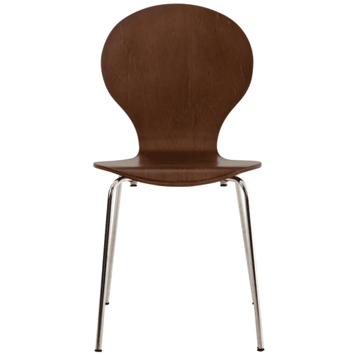 Set 4x Sillas de Visita Diego Apilable Madera Marrón 45X43X86 cm
