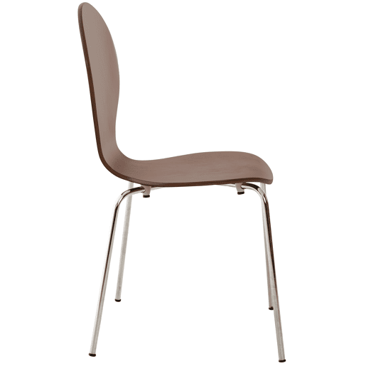Set 4x Sillas de Visita Diego Apilable Madera Marrón 45X43X86 cm