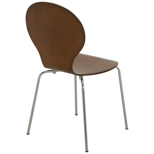 Set 4x Sillas de Visita Diego Apilable Madera Marrón 45X43X86 cm