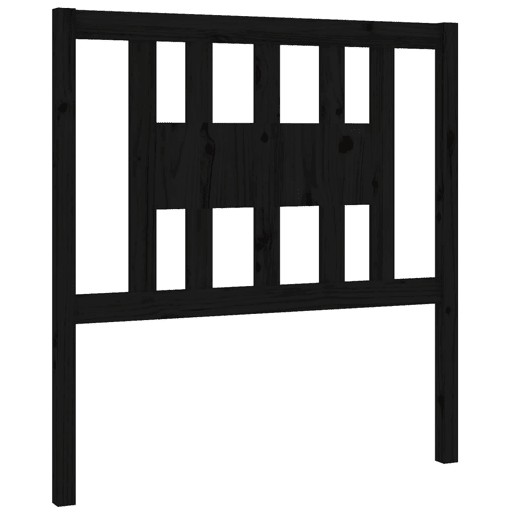 vidaXL Cabeceira de cama 96x4x100 cm pinho maciço preto