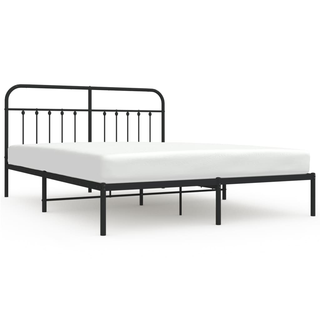 Estructura de cama con cabecero metal negro 183x213 cm con cabecero