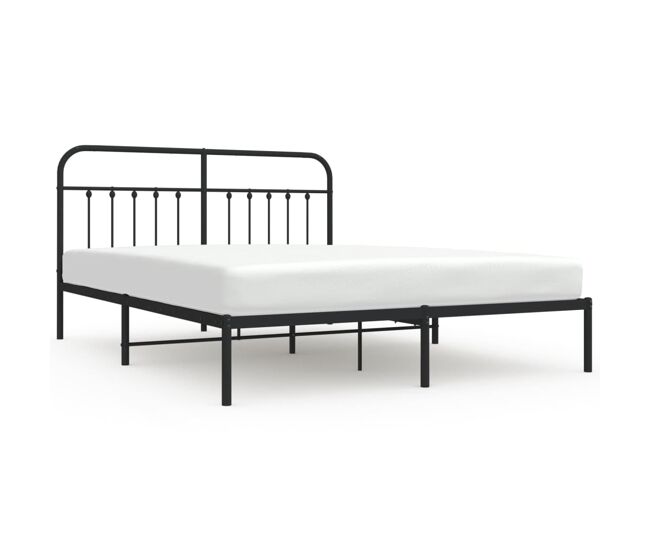 Estructura de cama con cabecero metal negro 183x213 cm con cabecero