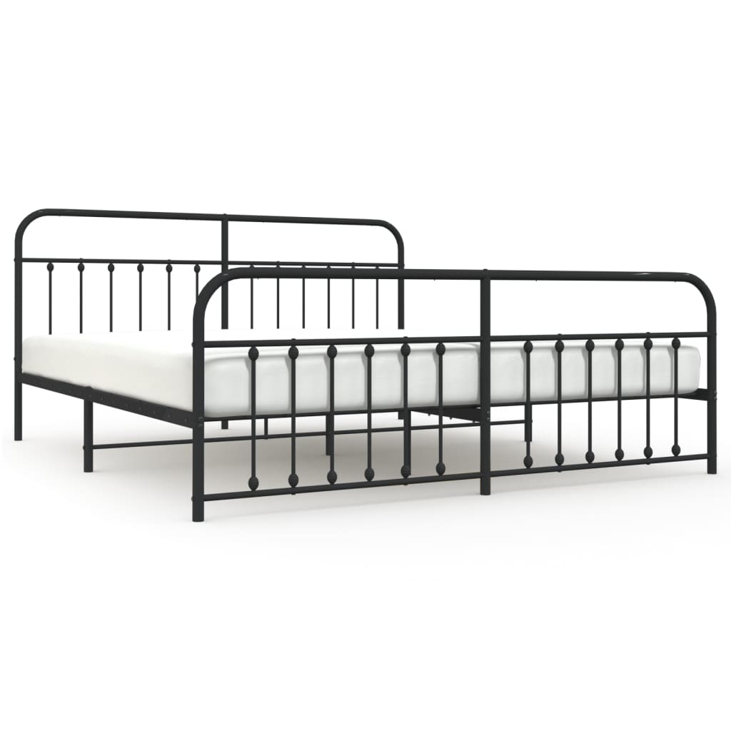 Estructura de cama 193x203 Negro