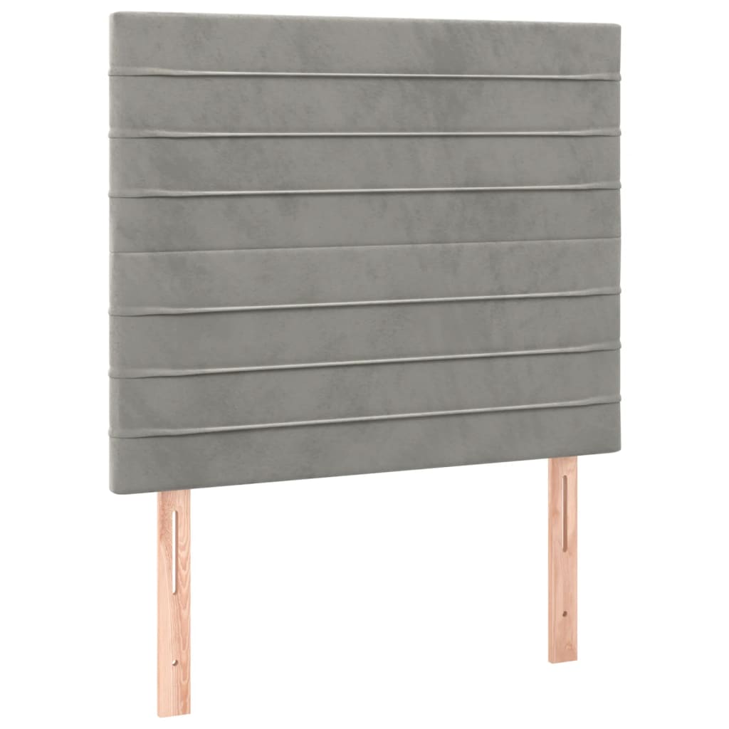 Cabeceros 2 unidades de terciopelo gris claro 90x5x78/88 cm alto