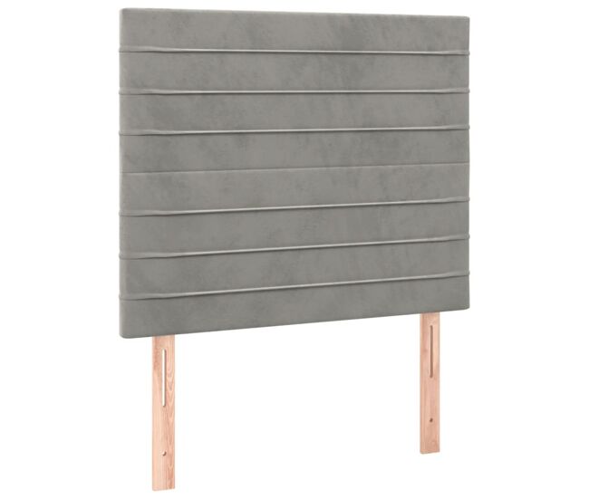 Cabeceros 2 unidades de terciopelo gris claro 90x5x78/88 cm alto