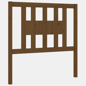 vidaXL Cabeceira de cama 106x4x100 cm pinho maciço castanho mel