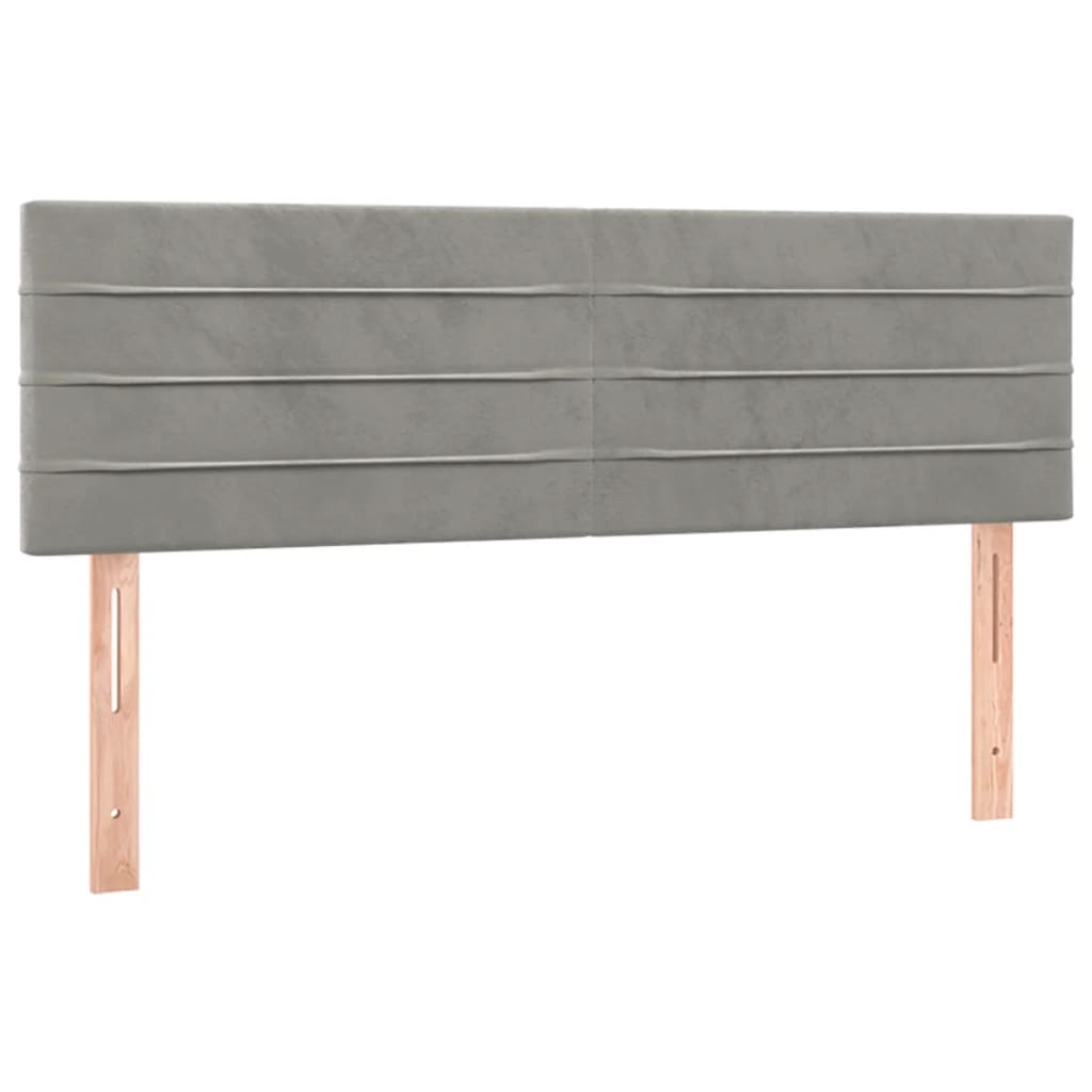 Cabeceros 2 unidades terciopelo gris claro 72x5x78/88 cm bajo