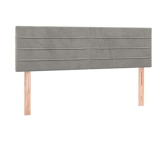 Cabeceros 2 unidades terciopelo gris claro 72x5x78/88 cm bajo