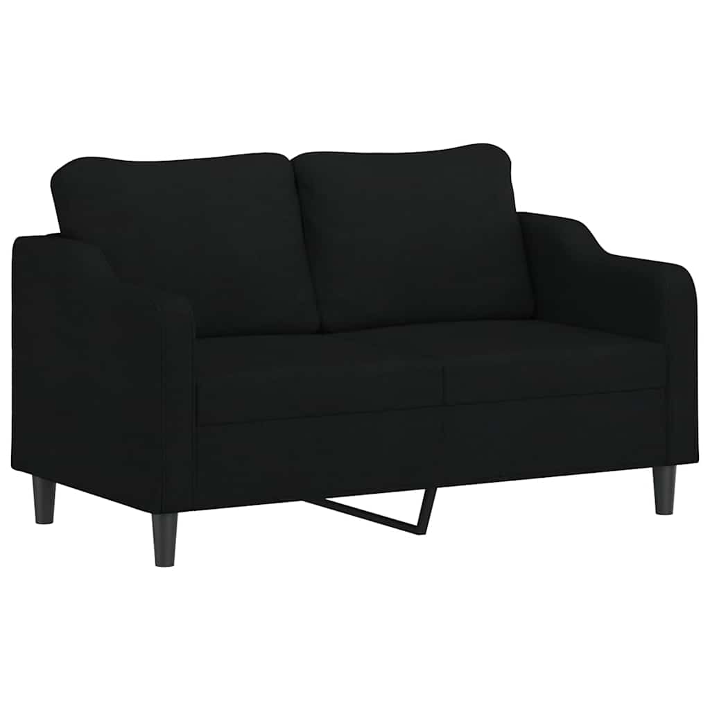 Vidaxl sofá de 2 plazas de tela negro 140 cm