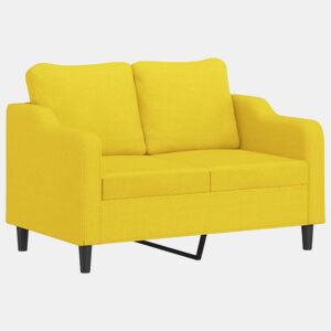 vidaXL Sofá de 2 lugares 120 cm tecido amarelo-claro