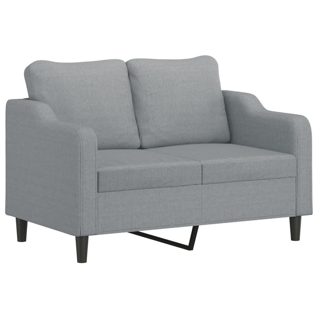 Vidaxl sofá de 2 plazas de tela gris claro 120 cm