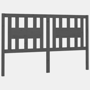 vidaXL Cabeceira de cama 166x4x100 cm pinho maciço cinzento