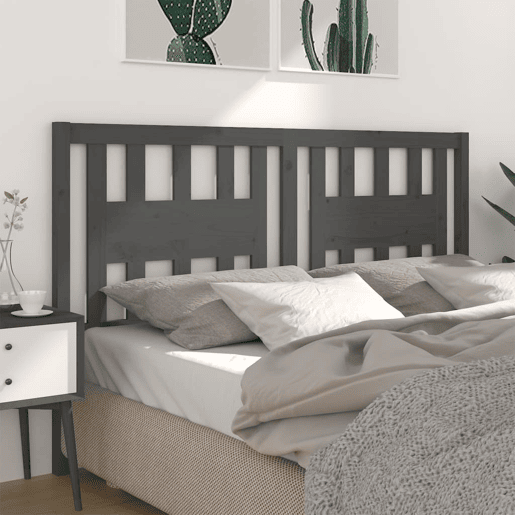 vidaXL Cabeceira de cama 166x4x100 cm pinho maciço cinzento vidaXL Cabeceira de cama 166x4x100 cm pinho maciço cinzento