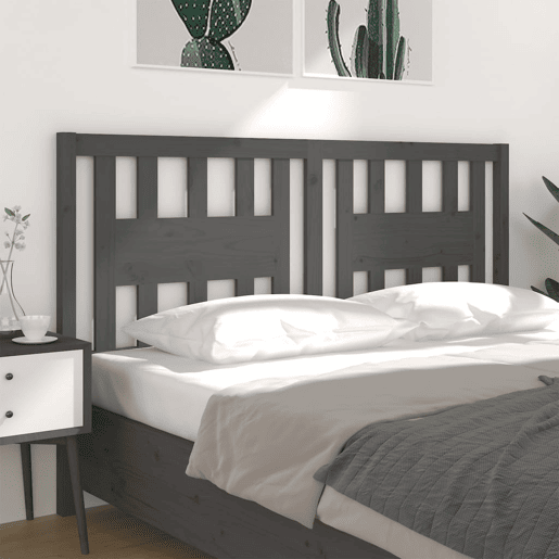 vidaXL Cabeceira de cama 166x4x100 cm pinho maciço cinzento vidaXL Cabeceira de cama 166x4x100 cm pinho maciço cinzento