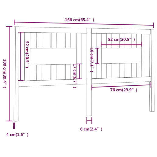 vidaXL Cabeceira de cama 166x4x100 cm pinho maciço cinzento vidaXL Cabeceira de cama 166x4x100 cm pinho maciço cinzento