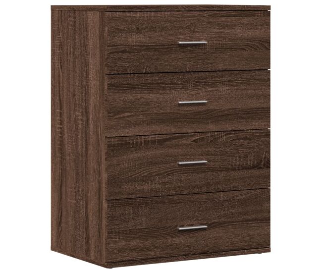 Vidaxl aparador de madera de ingeniería marrón roble 60x39x80 cm