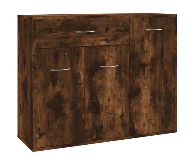 Vidaxl aparador madera contrachapada color roble ahumado 88x30x70 cm