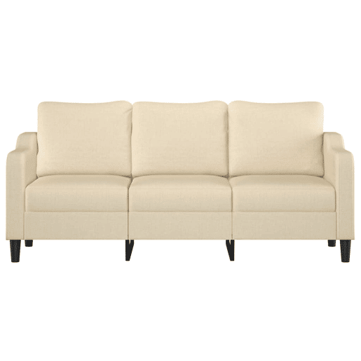 vidaXL Sofá de 3 lugares tecido 180 cm cor creme vidaXL Sofá de 3 lugares tecido 180 cm cor creme