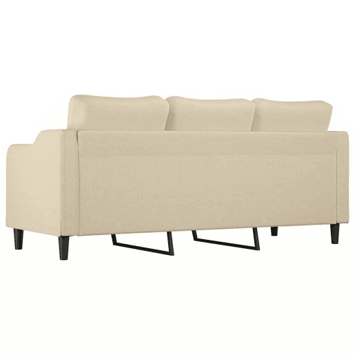 vidaXL Sofá de 3 lugares tecido 180 cm cor creme vidaXL Sofá de 3 lugares tecido 180 cm cor creme