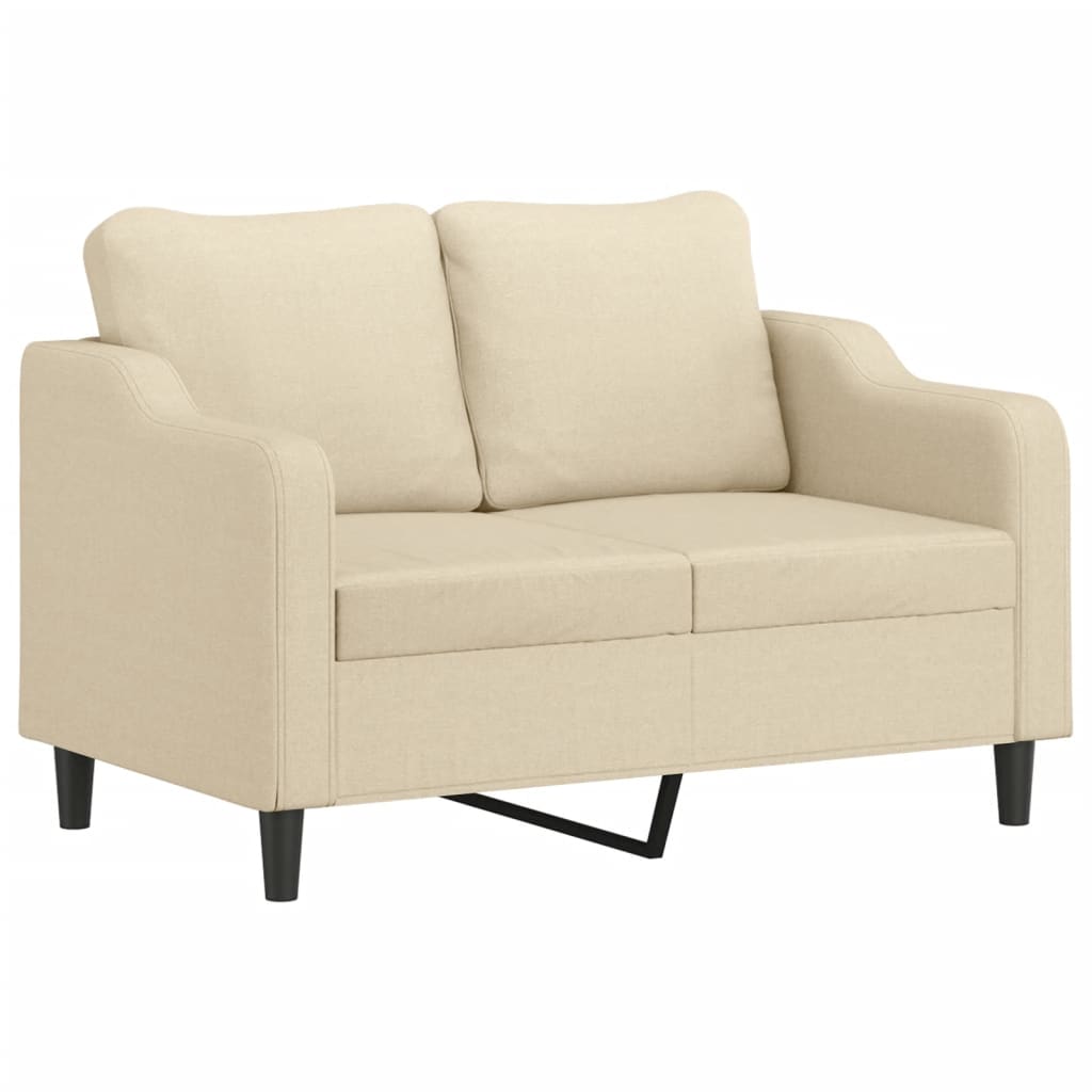 vidaxl sofa de 2 plazas de tela color crema 120 cm
