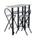 Conjunto Mesa de Cocina Bar con 4 estantes + 2 Taburetes Plegables Conjunto Mesa de Cocina Bar con 4 estantes + 2 Taburetes Plegables Negro
