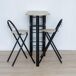 Conjunto Mesa de Cocina Bar con 4 estantes + 2 Taburetes Plegables Conjunto Mesa de Cocina Bar con 4 estantes + 2 Taburetes Plegables Negro