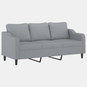 vidaXL Sofá de 3 lugares 180 cm tecido cinza-claro